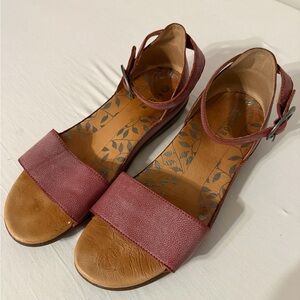 Acorn Burgundy and Tan Sandals